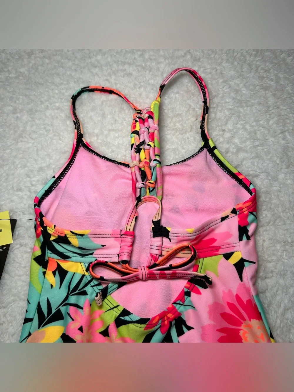 Art Class Girls Sunrise Blooms Floral Print One Piece Swimsuit XS NEW